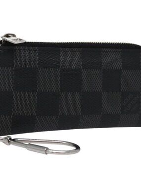 LOUIS VUITTON Damier Graphite Pochette Cles Coin Purse N61235 LV Auth KD220V